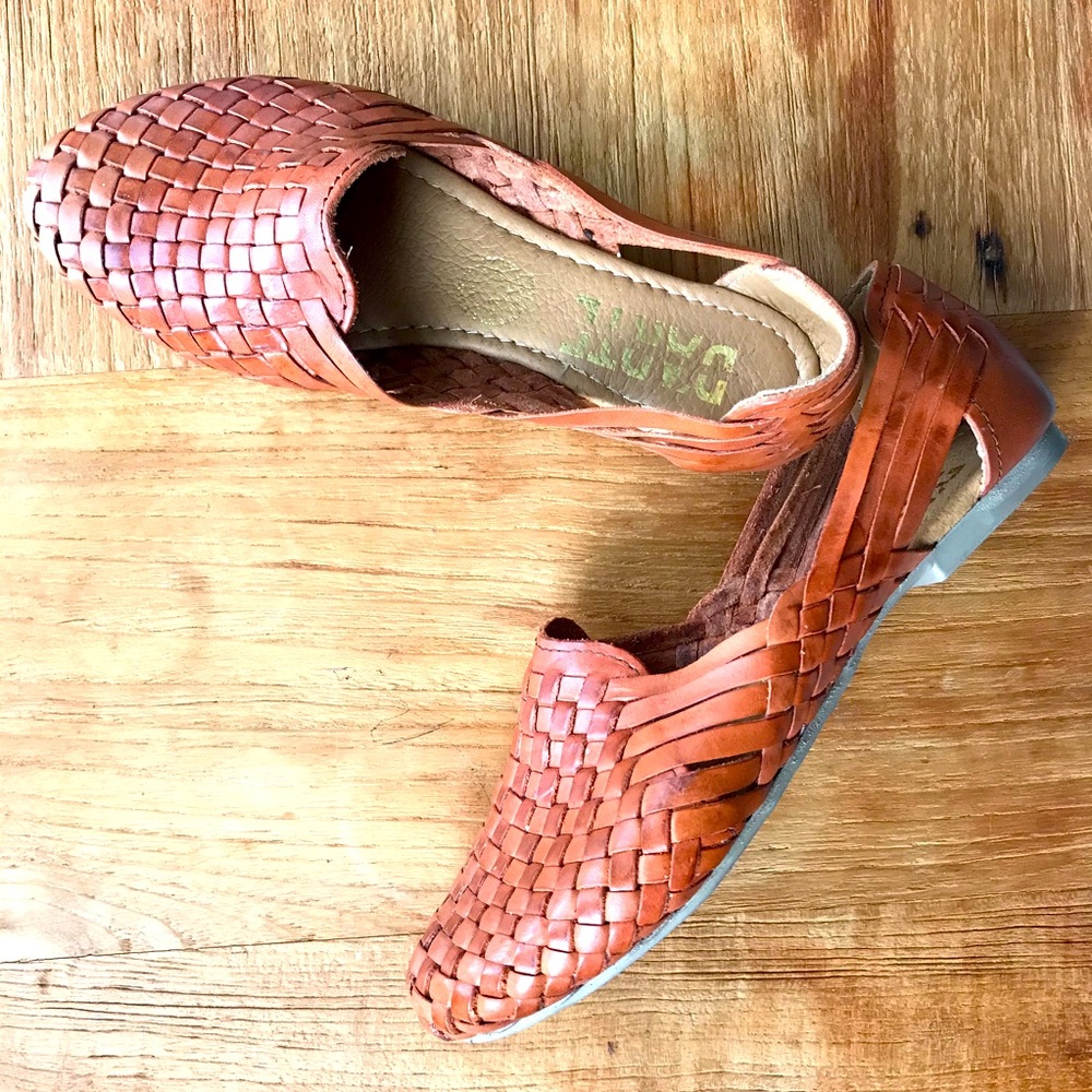 Brand new, genuine leather huarache flats